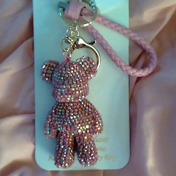 Accessories - Sparkling Pink Bear Keychain Natasha